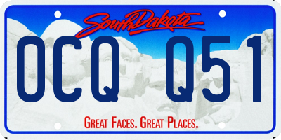 SD license plate 0CQQ51