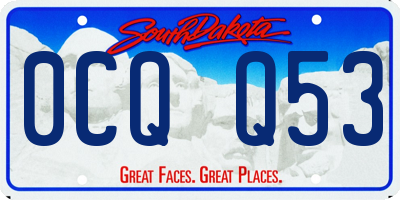 SD license plate 0CQQ53