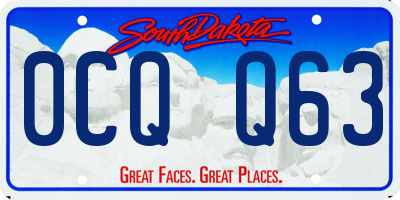 SD license plate 0CQQ63