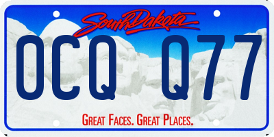 SD license plate 0CQQ77