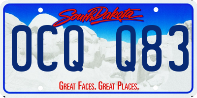 SD license plate 0CQQ83