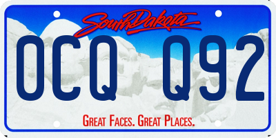 SD license plate 0CQQ92