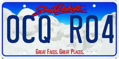 SD license plate 0CQR04