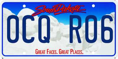 SD license plate 0CQR06