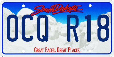 SD license plate 0CQR18