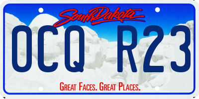 SD license plate 0CQR23