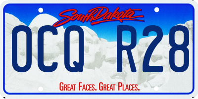 SD license plate 0CQR28