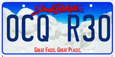 SD license plate 0CQR30