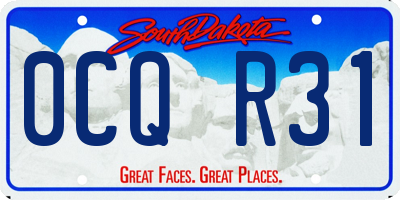 SD license plate 0CQR31
