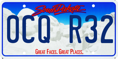SD license plate 0CQR32