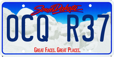 SD license plate 0CQR37