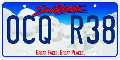SD license plate 0CQR38