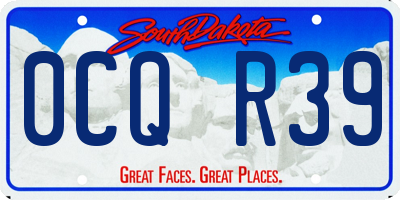 SD license plate 0CQR39