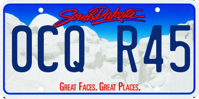 SD license plate 0CQR45