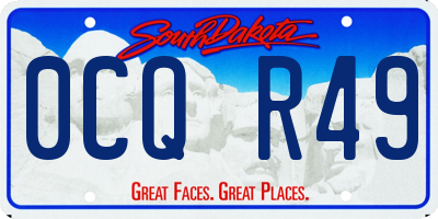 SD license plate 0CQR49