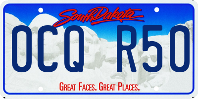 SD license plate 0CQR50
