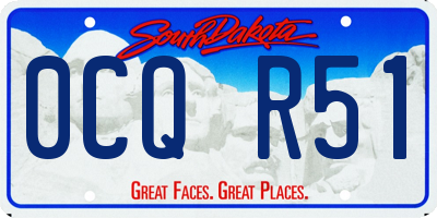 SD license plate 0CQR51