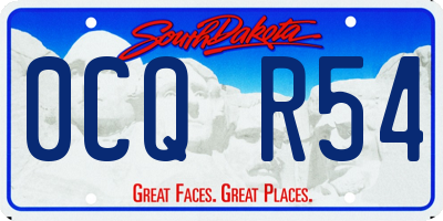 SD license plate 0CQR54