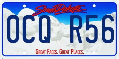 SD license plate 0CQR56