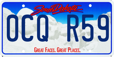 SD license plate 0CQR59
