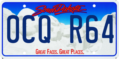 SD license plate 0CQR64