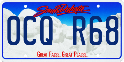 SD license plate 0CQR68