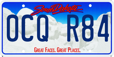 SD license plate 0CQR84