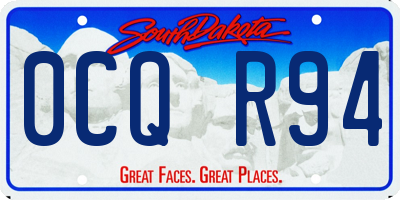 SD license plate 0CQR94