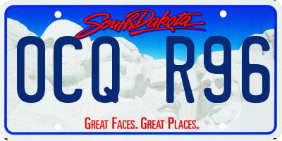 SD license plate 0CQR96