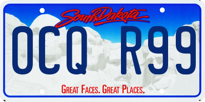 SD license plate 0CQR99