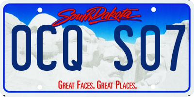 SD license plate 0CQS07