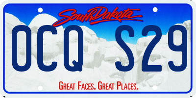 SD license plate 0CQS29