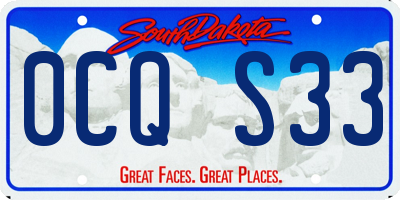 SD license plate 0CQS33