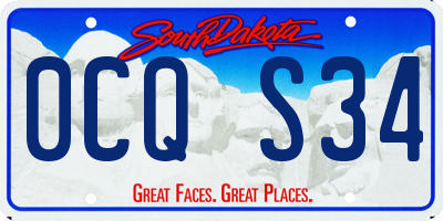 SD license plate 0CQS34