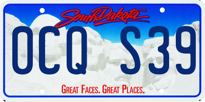 SD license plate 0CQS39
