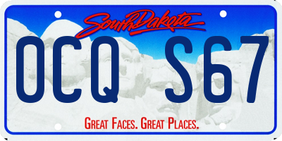 SD license plate 0CQS67
