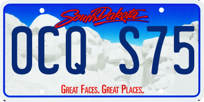SD license plate 0CQS75