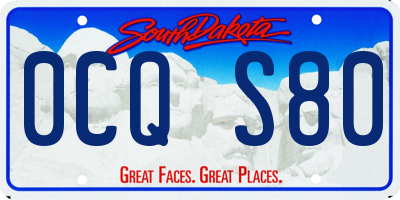 SD license plate 0CQS80