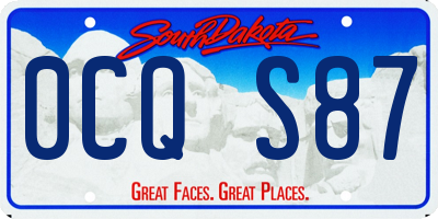SD license plate 0CQS87
