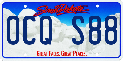 SD license plate 0CQS88