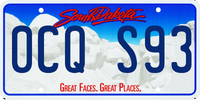 SD license plate 0CQS93