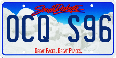 SD license plate 0CQS96