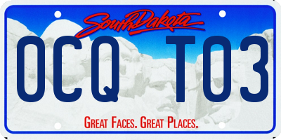 SD license plate 0CQT03