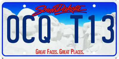 SD license plate 0CQT13