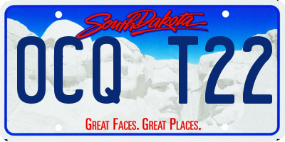 SD license plate 0CQT22