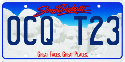 SD license plate 0CQT23