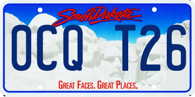 SD license plate 0CQT26