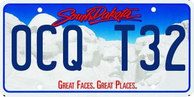SD license plate 0CQT32