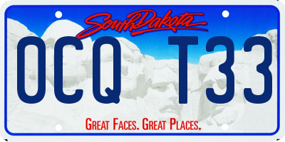 SD license plate 0CQT33