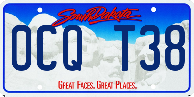 SD license plate 0CQT38